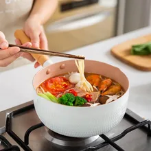 Milk-Pot Cookware Gas-Stove Instant-Noodle Aluminum-Alloy Non-Stick Kitchen with Wood-Handle