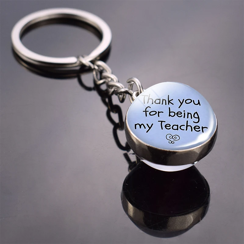 Благодарим вас за то, что вы мой учительский стеклянный шар, брелок для ключей с надписью «Учительская Оценка», брелок для ключей, подарок на день рождения учителя на Рождество - Цвет: as show