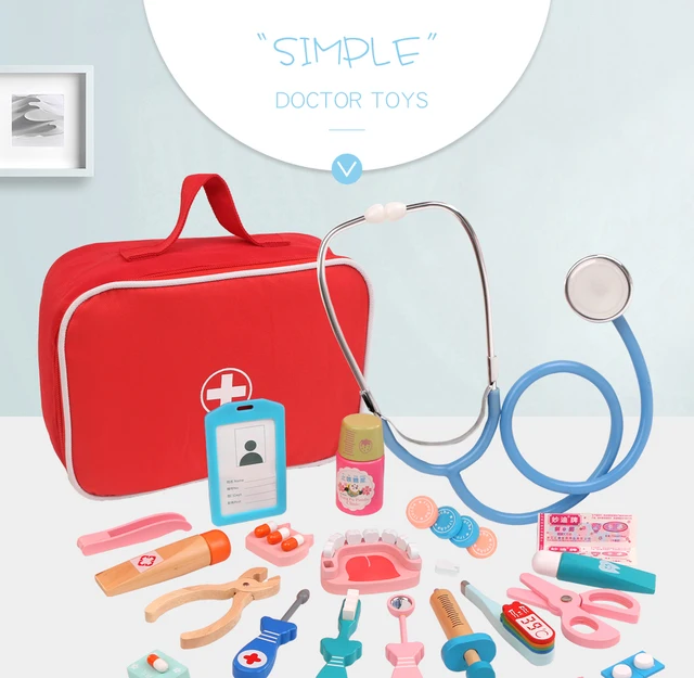 Kids Simulation Doctor Nurse Toy Family Medical kit Pretend Play Hospital Medicine Accessorie Children Uniform Cosplay Toys ZXH 3