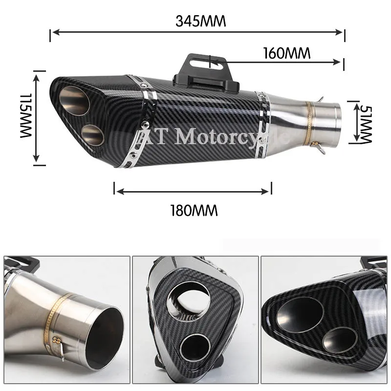 Универсальный 51 мм мотоцикл выхлопной трубы yoshimura глушитель выхлопных газов для FZ1 R6 R15 R3 ZX6R ZX10 Z900 1000 CBR1000 GSXR1000 выхлопных газов