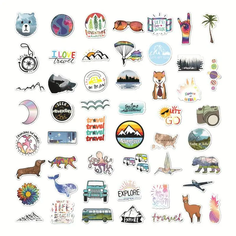 50 шт., наклейка для пляжа, серфинга, s Vsco, девушка, наклейка, океанская волна, для улицы, для серфинга, спорта, путешествий, наклейка для DIY, для серфинга, скейтборда, ноутбука, автомобиля