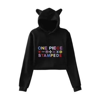 

Anime 2019 New Movie ONE PIECE STAMPEDE Theatrical version Print fashion Cat ears Top Women Hoodies Sweatshirt Sexy clothes