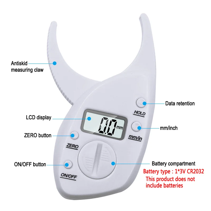 Body Fat Caliper Tester Scales Fitness Analyzer Digital Skinfold Measuring Instrument