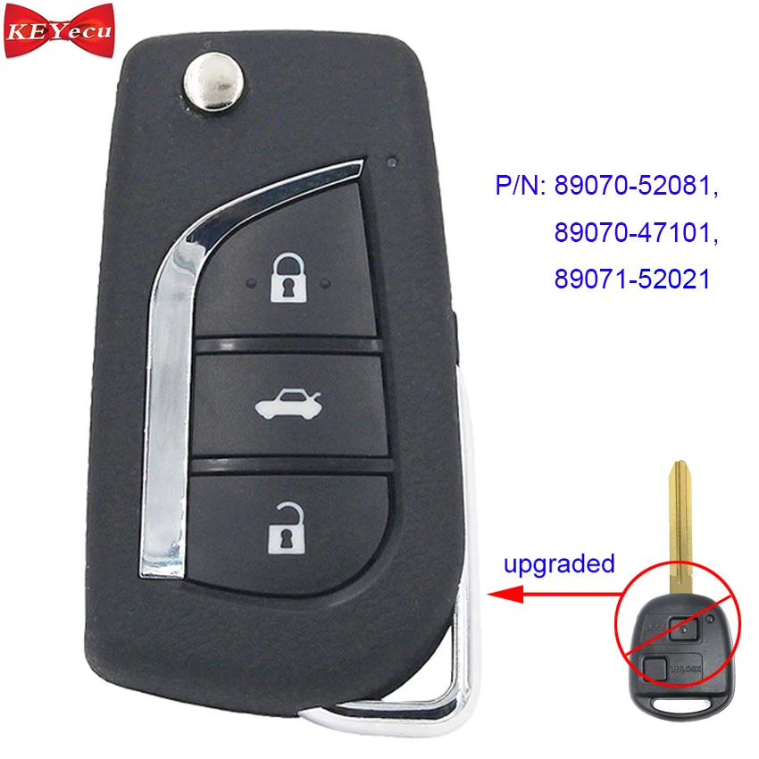 KEYECU для Toyota Celica Echo Yaria 1999 2005 обновленный дистанционный ключ Fob 433 МГц 4D67 чип 89070 52081