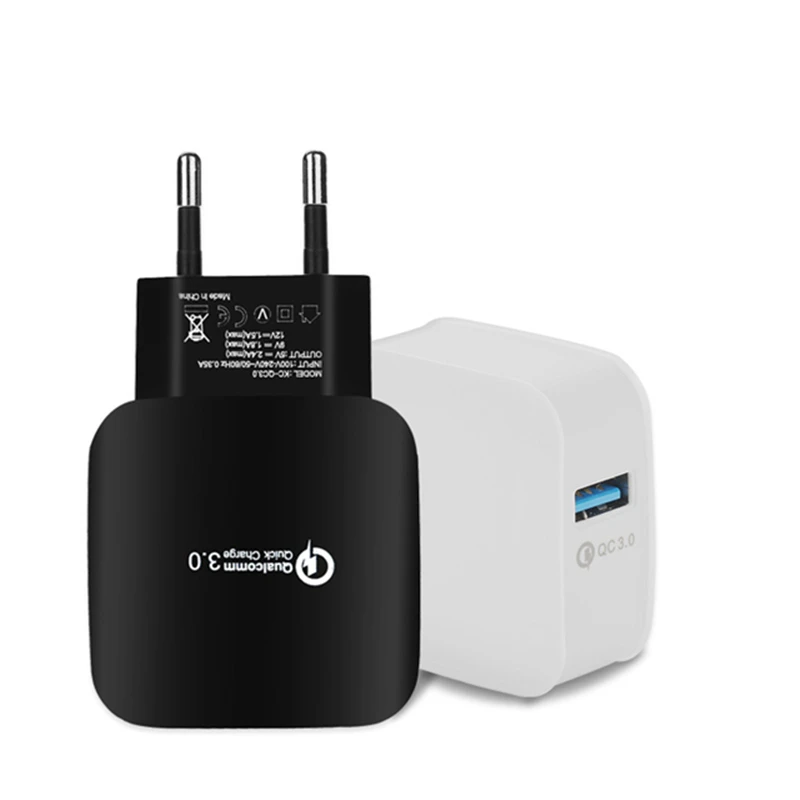 100 шт QC3.0 быстрое зарядное устройство 3,0 EU/US быстрое зарядное устройство 18 Вт USB быстрая зарядка r для iphone x samsung Xiaomi 5 huawei LG