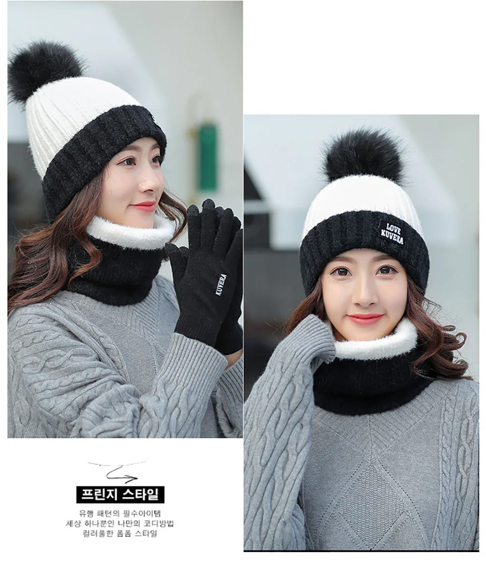 Calymel 2019 новая осенне-зимняя шапка Дамский шарф шляпа перчатки Комплект шерстяная вязаная шапка плюс бархатный толстый Открытый теплый