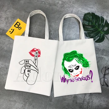 

Joker Batman Fashion Canvas Bag Women Girls Simple Large Capacity Storage Handbag Shoulder Bag Tote Reusable Student Bookbag