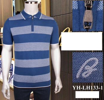 

BILLIONAIRE T shirt men 2020 new summer casual Thin fashion zipper England stripes Short sleeve Business M-4XL free shipping