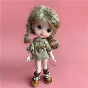 Модные милые наряды одежды аксессуары для футболок для 1/12 ob11 игрушки куклы - Цвет: Черный