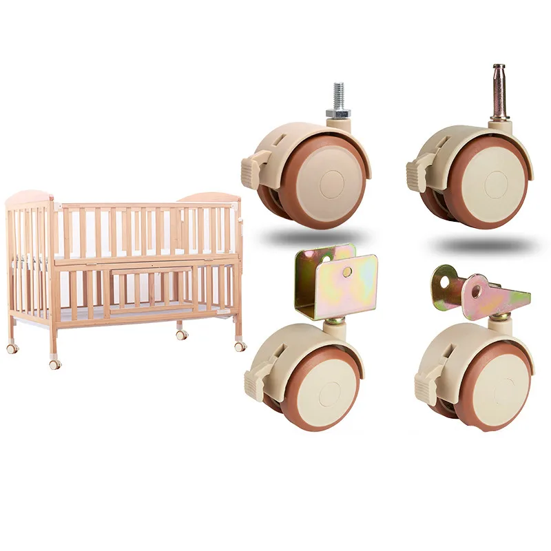 Universal Berço Rodízios Giratórios Braçadeira Gabinete com Rodas de Freio Nylon Suporte Móveis Perna para Cadeiras Baby Bed Trolley 2