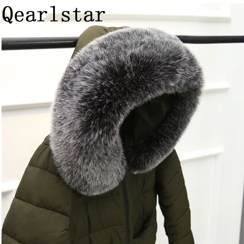 Женский зимний шарф Qearlstar из искусственного лисьего меха роскошный зеркальный