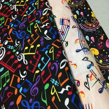 

3pcs 30cm 100% Plain Cotton Colorful Music Note Printed Cotton Fabric Bundle Small Size DIY Sewing Patchwork Home ork Decoration