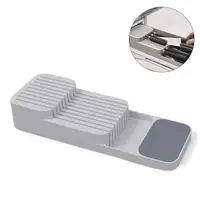 

Plastic Knife Block Holder Kitchen Drawer Organizer Tray 18 Slot Knives Utensil Rack Knife Stand Organizer Cabinet Storage Tool