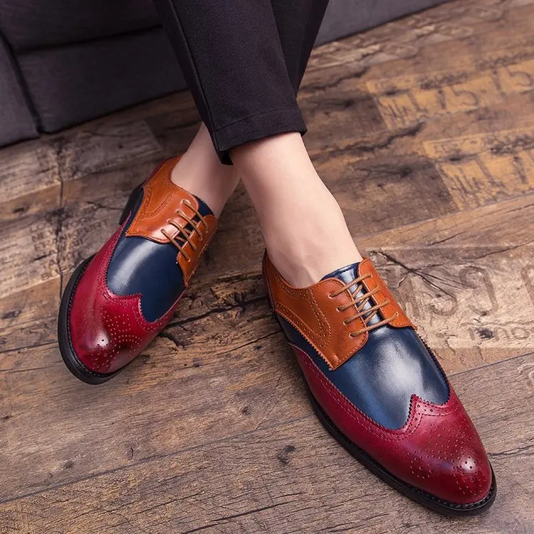 Мужские модельные мужские официальные ботинки-броги на шнуровке в винтажном стиле размера плюс; Мужская обувь для вождения; zapatos de hombres personlizar zapatos; M0140