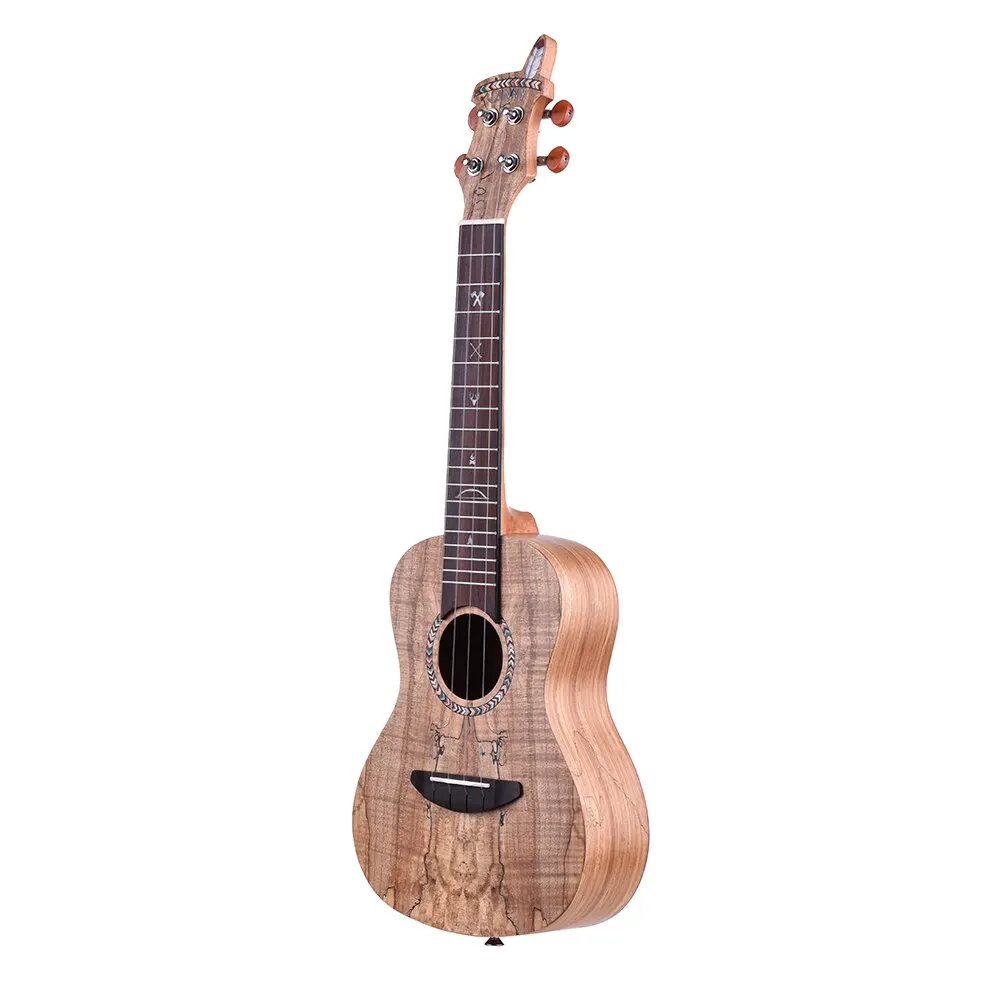 Ammoon горячая Распродажа 2" Акустическая деревянная сопрано укулеле Ukelele Uke Spalted клен углеродная нить с зажимом тюнер - Цвет: as picture