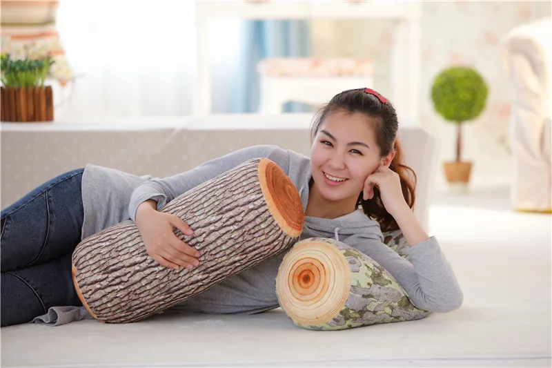 Personalized& Creative Wood Pile Plush Toys Cutting Board Tree Pillow Ring Cushion Sofa Back Cushion Birthday Gift