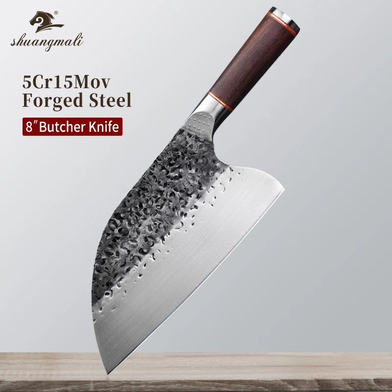 Нож мясника 8 дюймов кованый кухонный резец из нержавеющей стали 5Cr15MoV