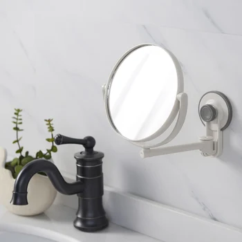 

Bathroom Double-sided Makeup Mirror Hotel Bathroom Rotating Beauty Mirror Sticky Wall Hanging Suction Cup Round Vanity Mirror