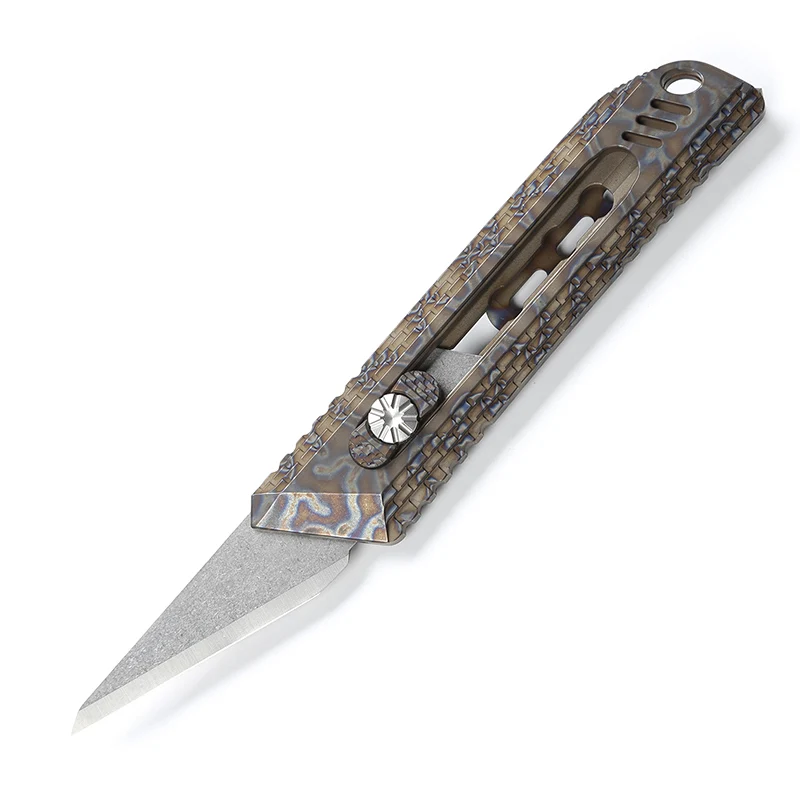 DICORIA MG резак для бумаги нож с титановой ручкой Olfa лезвие из нержавеющей стали для обрезки наружных походных ножей инструмент для повседневного использования - Цвет: A Flame titanium
