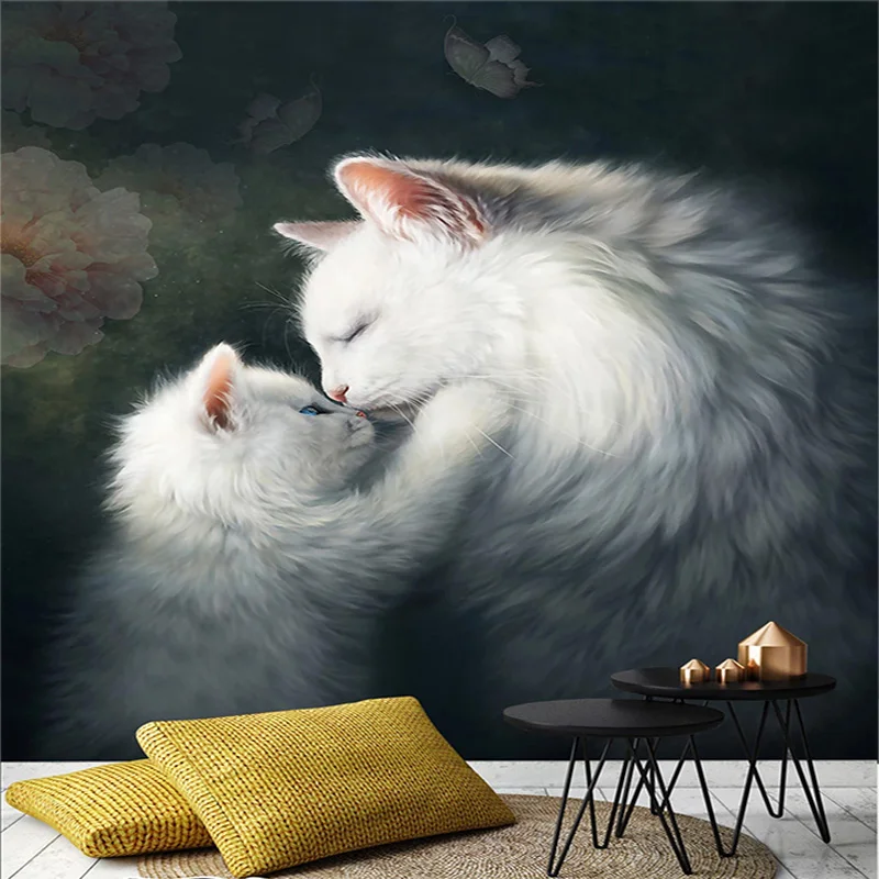 Пользовательские фото обои 3D кошки животные фрески гостиная дети спальня