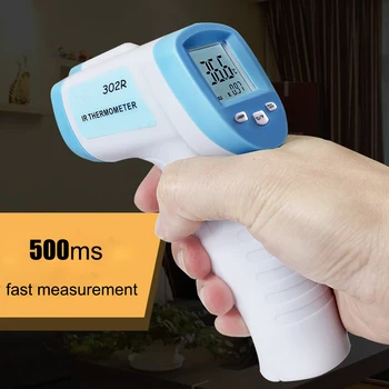 

Handheld Infrared Thermometer Temperature Meter LCD Non-contact Forehead 32-42.9 C Measuring can CSV