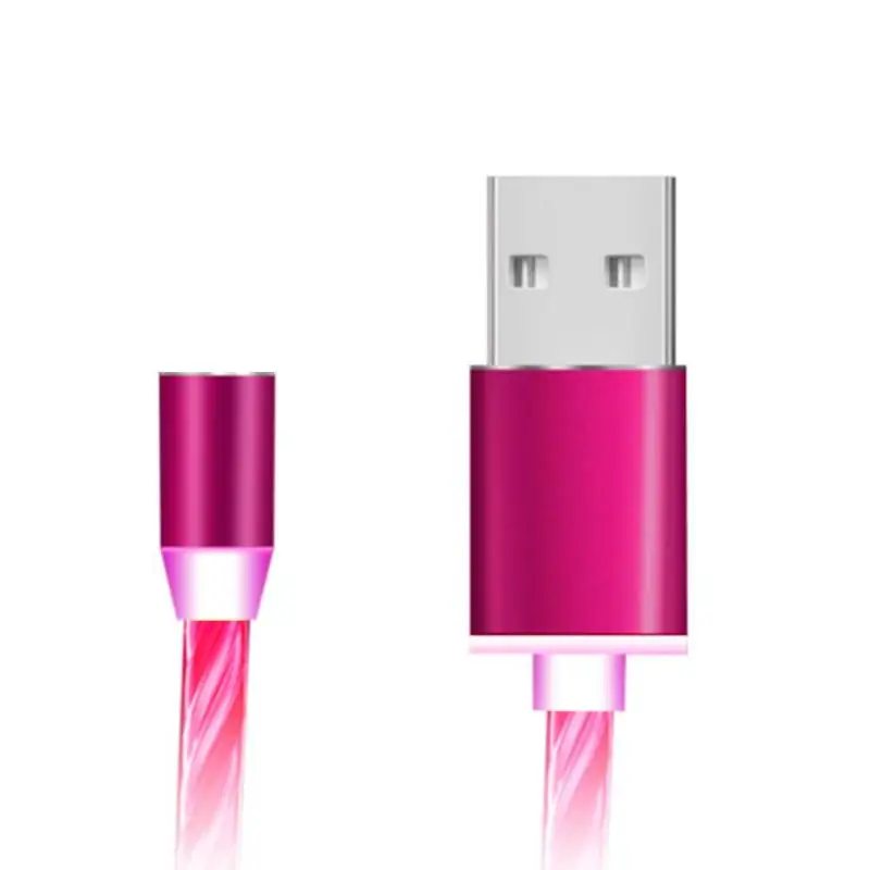 1 м течет светильник магнитных данных Зарядное устройство Тип Кабеля C Магнит Micro USB кабель для быстрой зарядки для samsung huawei мобильного телефона Xiaomi - Цвет: Only cable Red
