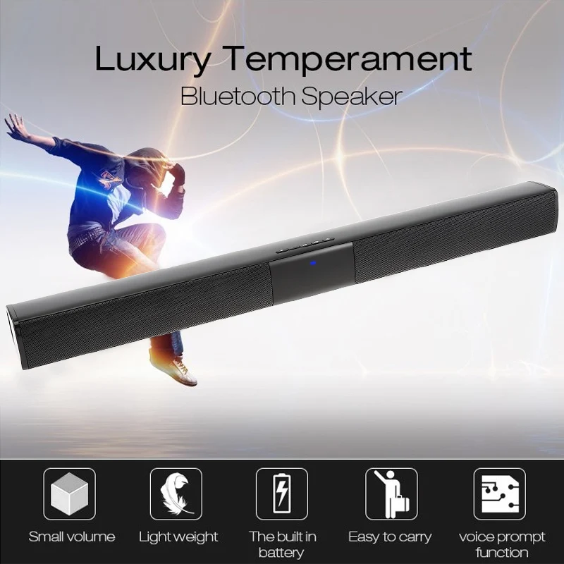 SR100 Bluetooth Саундбар домашний кинотеатр беспроводной сабвуфер ПК динамик с полной частотой Рог 3,5 мм AUX/RCA Интерфейс для ТВ
