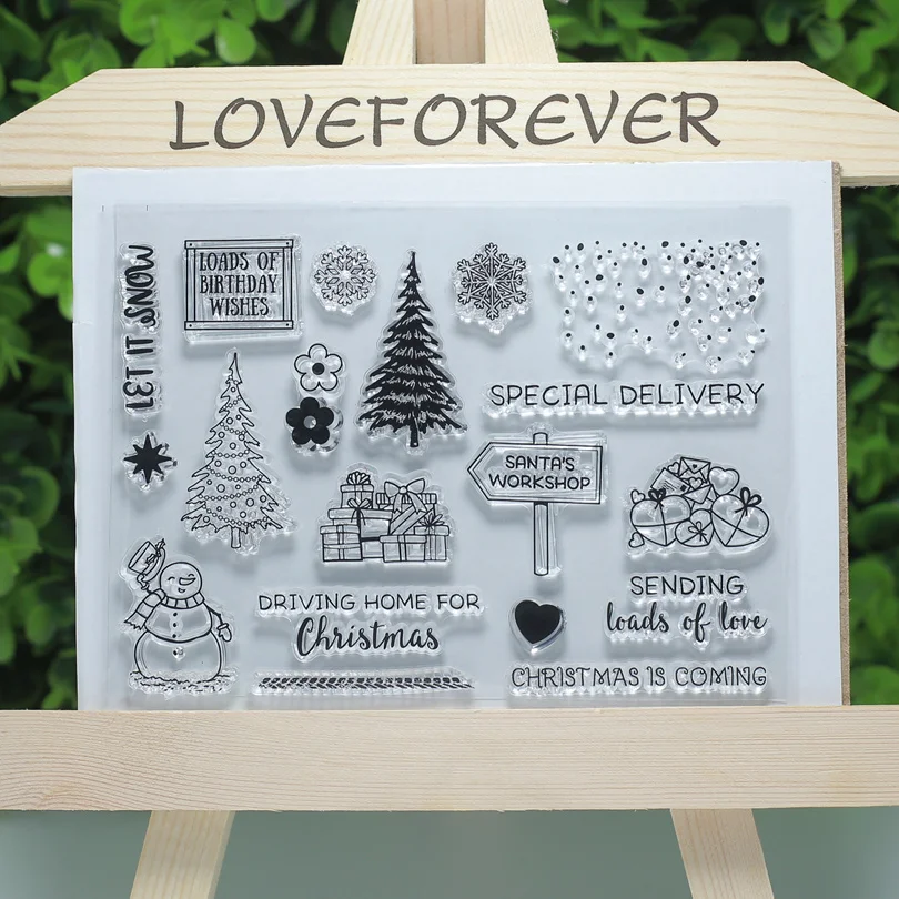 Вождение Любовь дома на Рождество веселье прозрачные штампы для Scrapbooking/изготовление карт/штамп набор канцелярские изделия для декорации