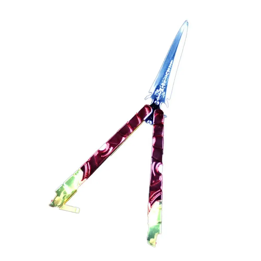 Модный складной игровой нож-бабочка из цинкового сплава с тусклым лезвием, тренировочный нож без края - Цвет: S-27