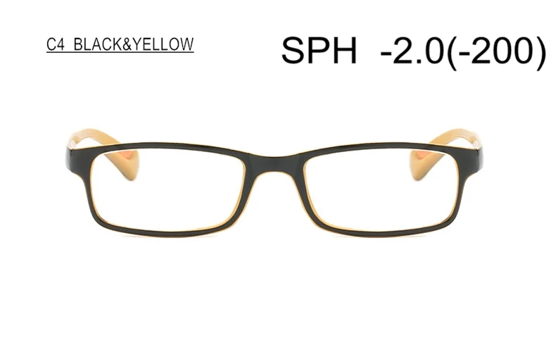 SWOKENCE диоптры-0,5 до-6,0 близорукие очки конечный продукт для мужчин и женщин квадратная оправа очки по рецепту для близорукости F109 - Цвет оправы: C4 (-2.0)