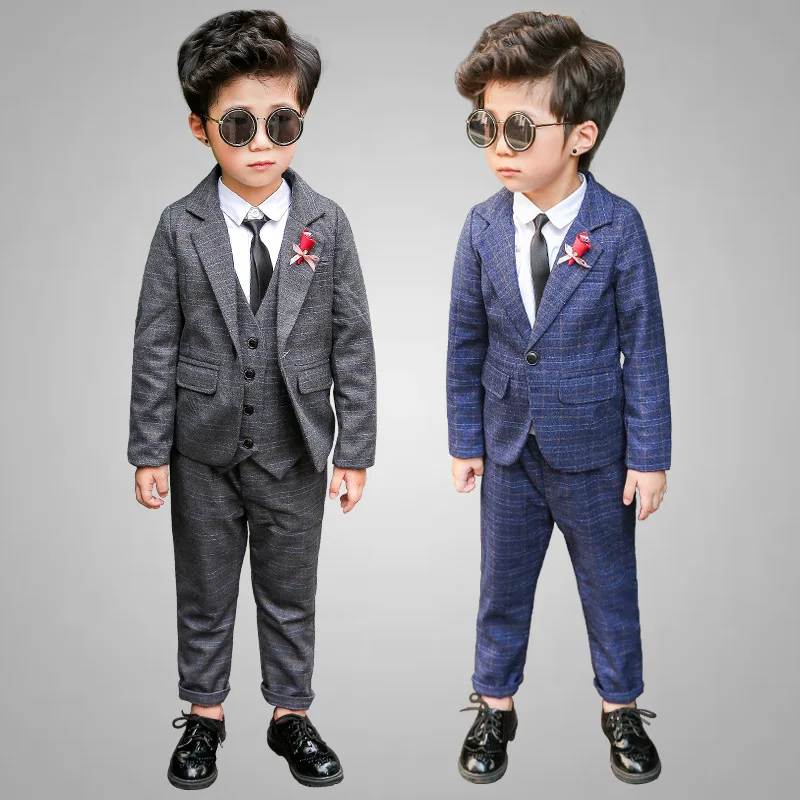 

CHILDREN'S Business Suit Men's Spring And Autumn Three-piece Set Little Flower Girl Formal Dress Casual BOY'S Suit 2018 New Styl