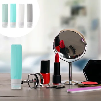 

4Pcs Travel Bottle Leak Proof Refillable 80ml Silicone Dispenser Cosmetic Bottles Empty Container