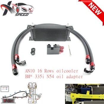 

N54 N55 oil filter adapter 16 rows oil cooler for BM W Z4 135i 335i 435i 640i X5 AN10 engine radiator