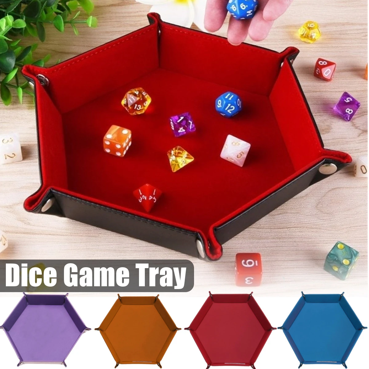 Folding PU Leather Dice Rolling Tray Dice Holder Game Box for D&D,RPG,Table Games or Desktop Phone Key Storage,Sunflower Folding PU Leather Dice Rolling Tray Dice Holder Game Box for D&D,RPG,Table Games or Desktop Phone Key Storage,Sunflower