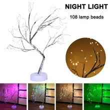 Настольная лампа в горшках, ночные светильники, бонсай, дерево, Рождественский Декор, огни с 108 светодиодный, бусины, SDF-SHIP