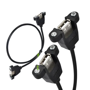 

50cm 0.5m USB 2.0 A female to female jack socket panel mount extension cable