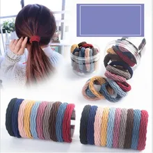 Корейская веревка для волос Женская высокая эластичная резинка для головы простая повязка для головы многоцветная практичная бесшовная консервированная повязка для волос