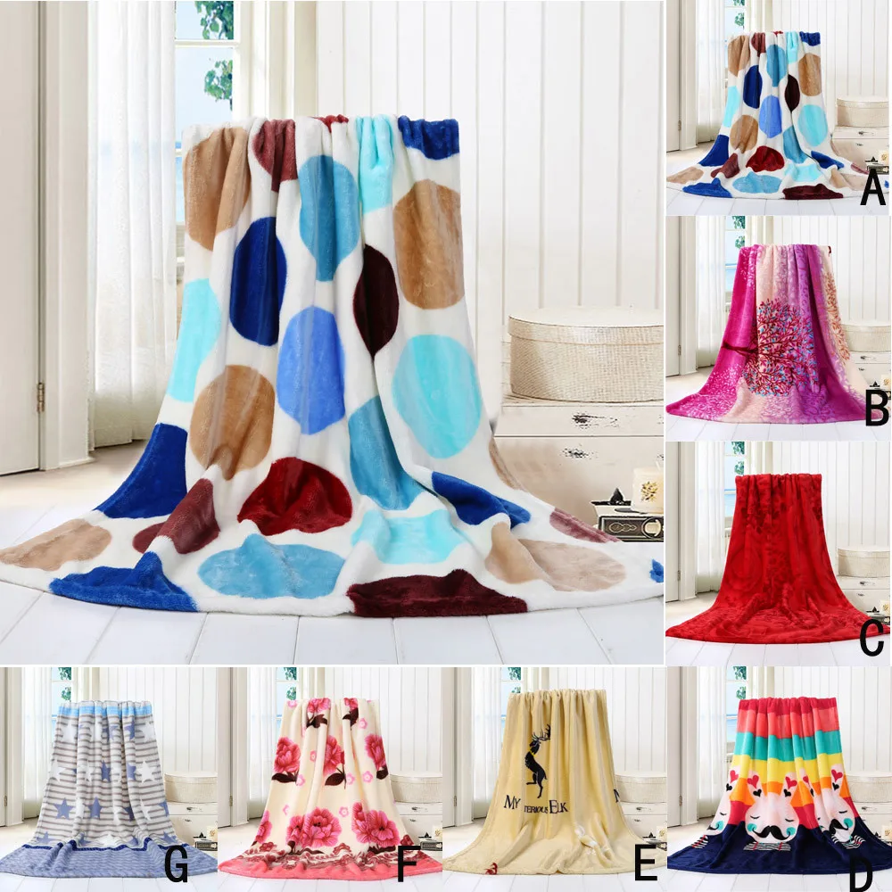 

OUNEED Blankets Super Soft Warm Solid Warm Micro Plush Fleece Throw Rug Sofa Bedding Multicolor Office Children Blanket #45