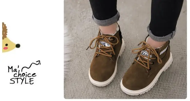 Kids Martin Boots Winter Fashion Children Leather Cotton Boots For Girls Boys Shoes Casual Soft Children Baby Toddler Shoes