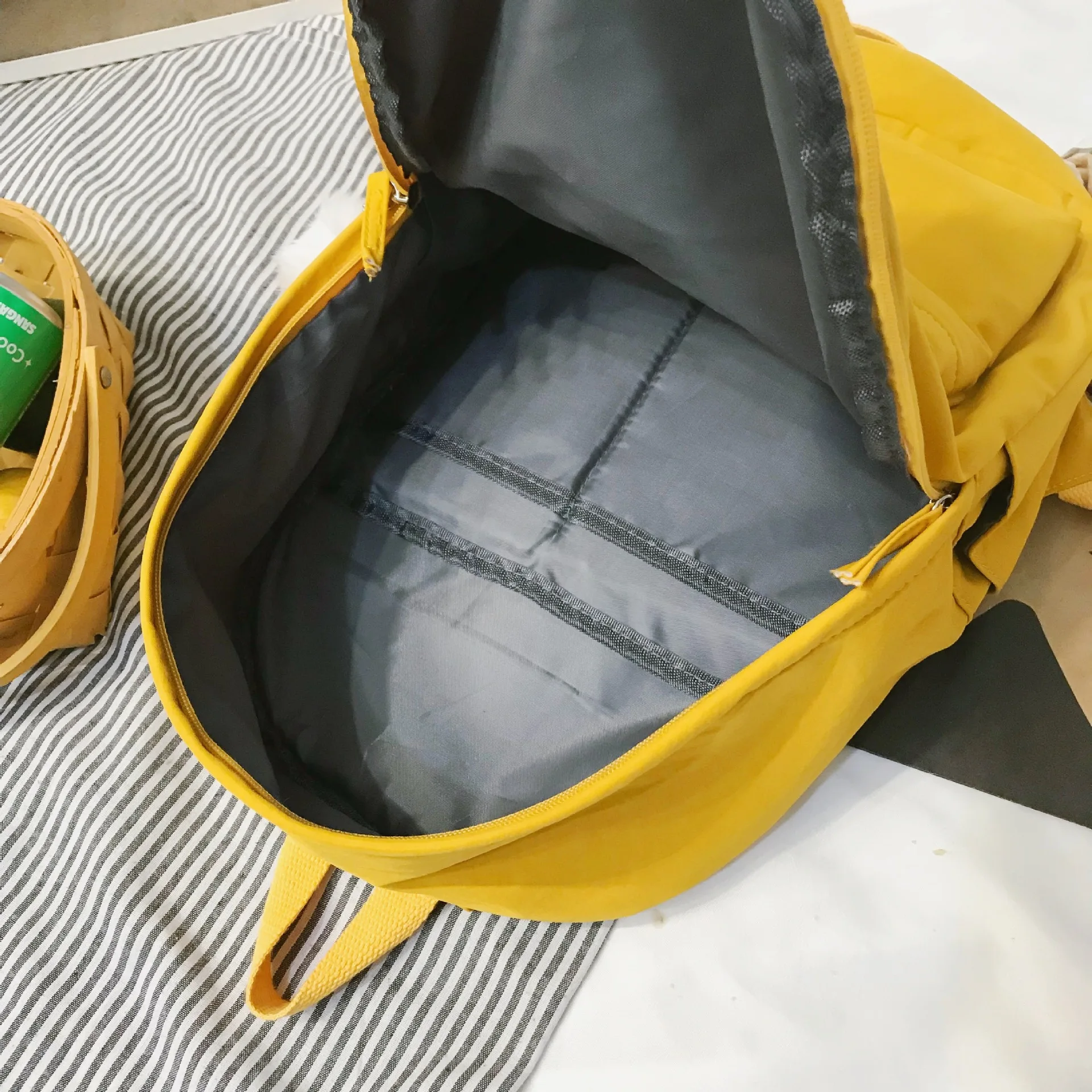 

New Style WOMEN'S Bag Fashion Women's Backpack Simple Canvas Schoolbag Picture Embroidery Backpack