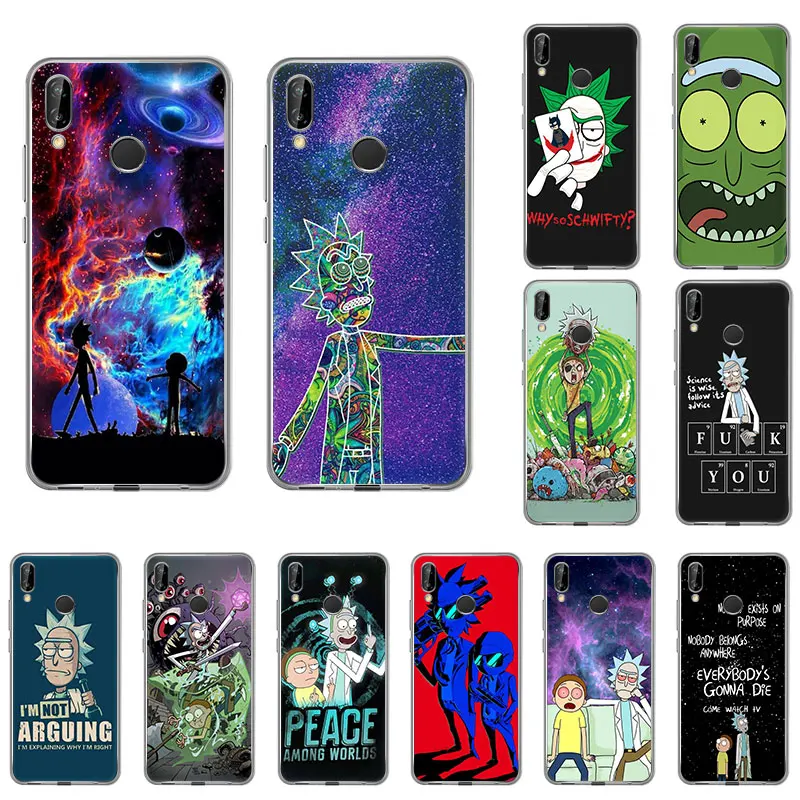 Hot Rick And Morty colour space Silicone phone case for Huawei honor 20Pro 9X 10 8S 8a 20i 8X 9Lite 7A 10i 7s View30 V20 cover