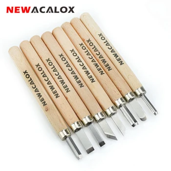 

NEWACALOX 8pcs Woodcut Knife Scorper Wood Carving Tools Cutter Graver Engraving Nicking Scalpel Scribing Woodworking Hobby Knife
