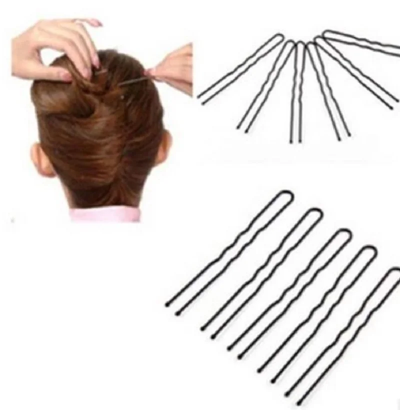 50PCS New Arrival Lot U Shape Rhinestone Hair Clips Updo Tool Hairpins Bobby Pin Barrette Salon Grip Clip For Women Lady Girl