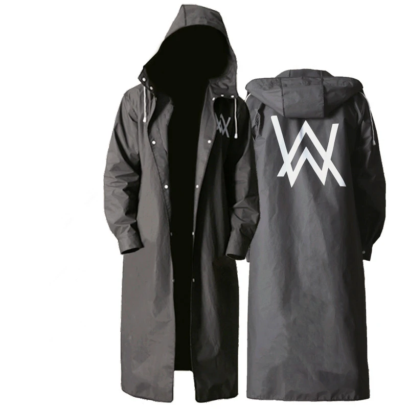 

Hunting Jacket EVA Black Red Raincoat Alan Walker Pattern Outdoor Men's Long Style Hiking Ride Poncho Environmental Rain Coat