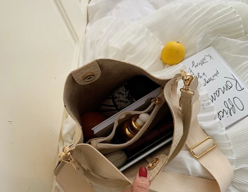 Винтажная повседневная сумка-мешок для женщин, сумка через плечо с рисунком аллигатора, качественная сумка из искусственной кожи, большая сумка-тоут, популярный стиль