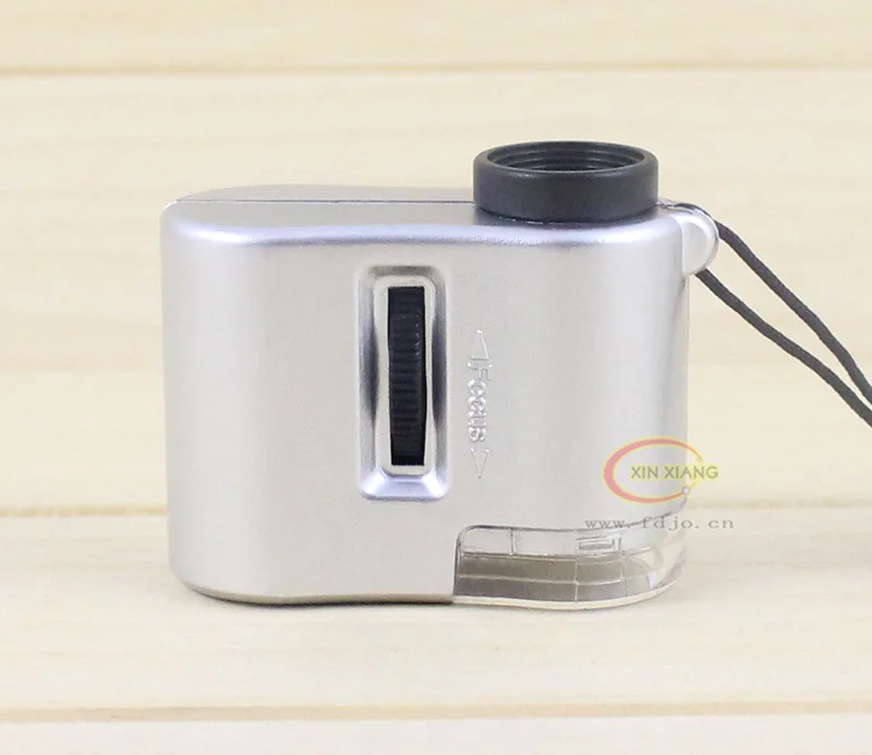 Portable Mini Illuminated Magnifier Lamp 60X Backlit Magnifying Glass Strap Pocket Jewelry Loupe LED Microscope Optical Len Lupa