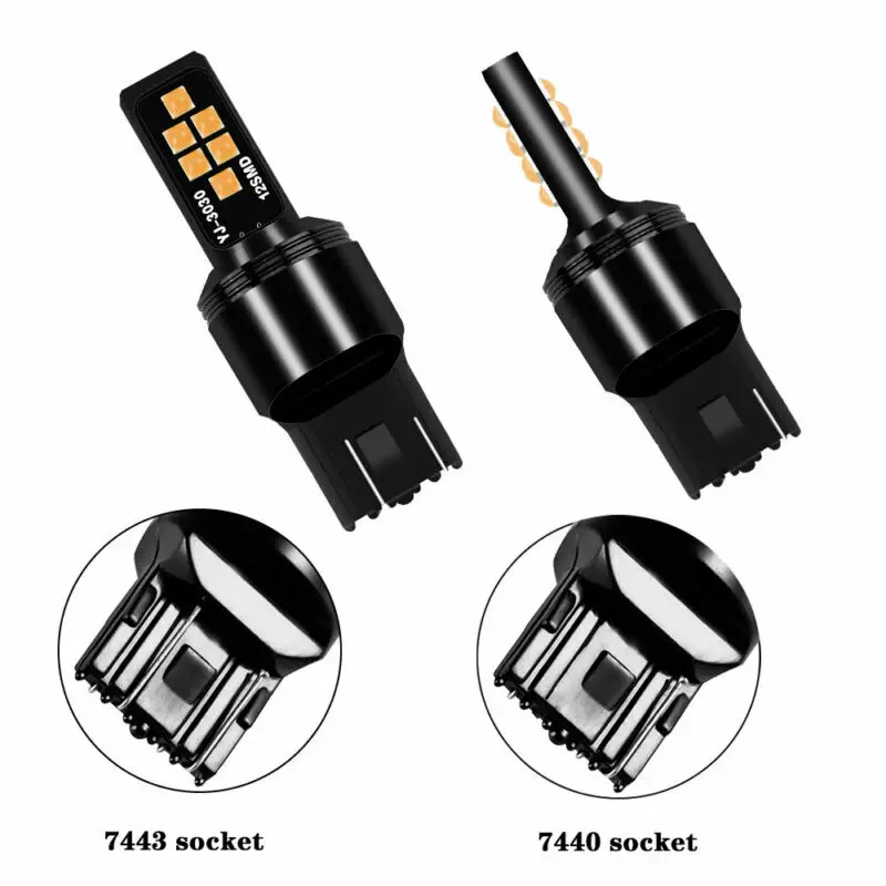 4 шт. желтый 7443 3030 SMD Тормозной фонарь светильник/Парковка светодиодный светильник лампы 12 V-24 V прочные и практичные в Применение
