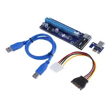 PCI-E 1X to 16X PCIe PCI Express genişletici adaptör yükseltici kartı SATA USB3.0 veri güç kablosu için Bitcoin madenciliği madenci