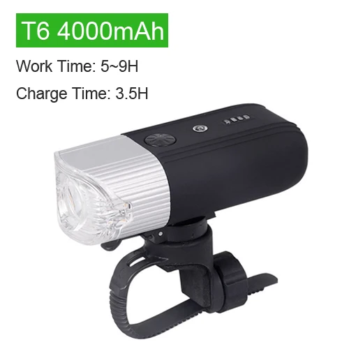 T6 Silver 4000 NEWBOLER велосипедный Смарт индукция передний свет USB заряжаемый велосипед противотуманный фонарь Водонепроницаемый фонарик 4000 мАч 5 вольт внешний аккумулятор светодиодный фонарь Bелосипедный свет 5V/1.2A - Цвет: T6 Silver 4000