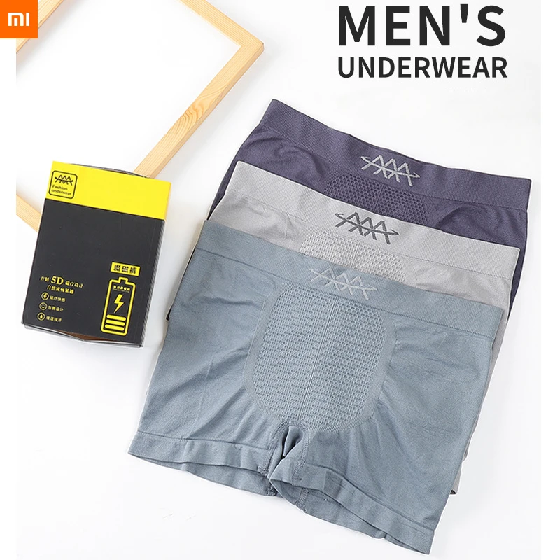 ropa interior para hombre, pantalones mágicos 5D, estiramiento, panal de abeja, transpirable, absorbente para el sudor, calzoncillos bóxer, 3 uds./caja|Control remoto inteligente| - AliExpress